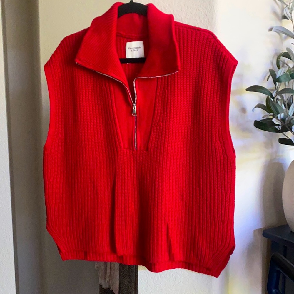 Abercrombie and Fitch Red sweater vest